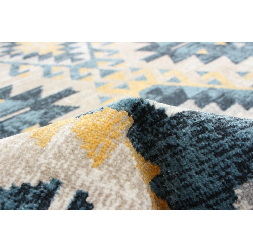 Aqua Gypsy Ivory Polyester Rug 3'0" x 5'0"