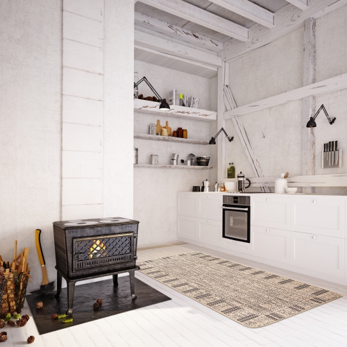 Solea Tan Polypropylene Rug 2'2" x 6'7"