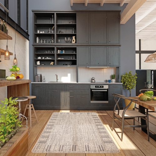 Solea Tan Polypropylene Rug 2'2" x 6'7"