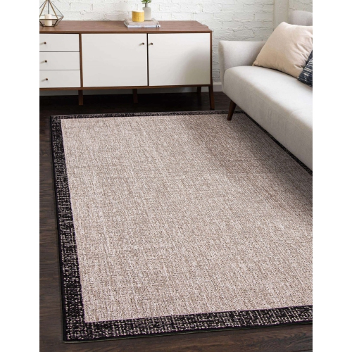Sisal Classic Silver/Black Polypropylene Rug 5'3" x 7'7"
