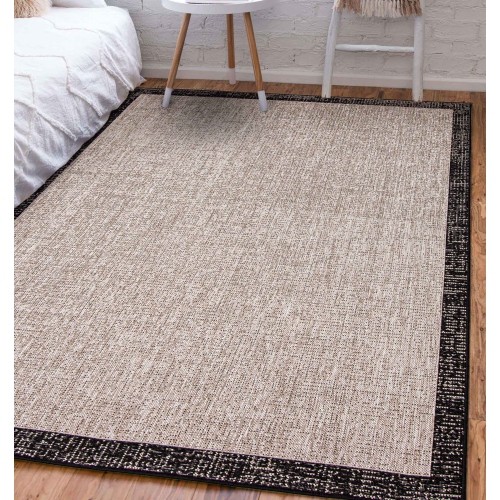 Sisal Classic Silver/Black Polypropylene Rug 5'3" x 7'7"