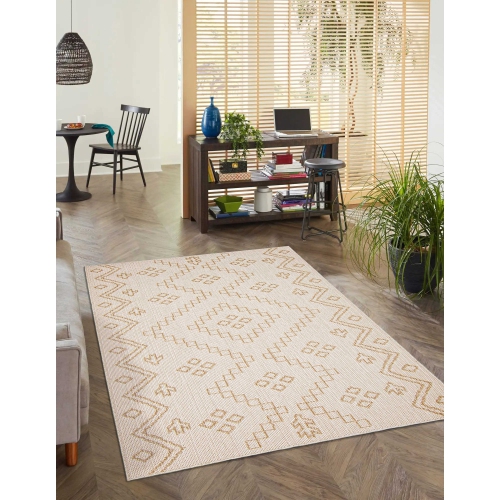 Caral Taupe Polypropylene Rug 2'6" x 12'0"