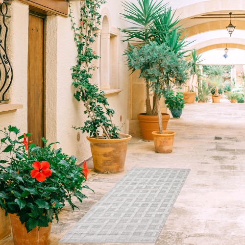 Villa Grey Polypropylene Rug 3'11" x 5'7"