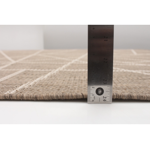 Sisal Abstract Taupe-Champagne Polypropylene Rug 5'3" x 7'7"