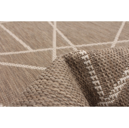Sisal Abstract Taupe-Champagne Polypropylene Rug 5'3" x 7'7"
