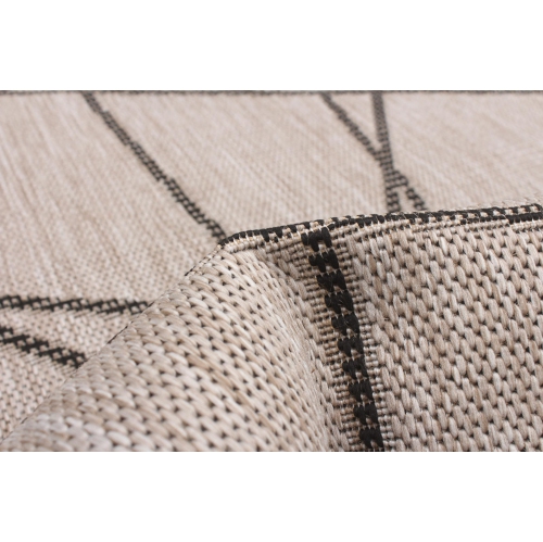 Sisal Abstract Silver-Black Polypropylene Rug 7'10" x 10'2"