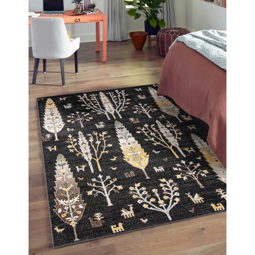 Aqua Gypsy Ivory Polyester Rug 3'0" x 5'0"