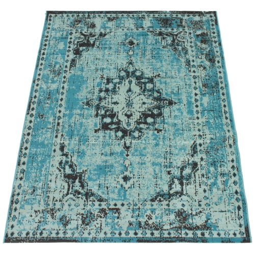 Tapis en polypropylène bleu Isabella 2 pi 8&nbsp;po x 4 pi 11&nbsp;po