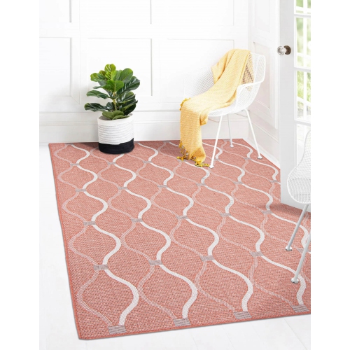 Veranda Diamond Blue Polypropylene Rug 6'7" x 9'6"