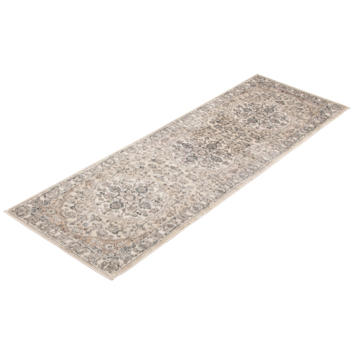 Oregon Tabriz Grey/Cream Polypropylene Rug 5'3" x 7'3"