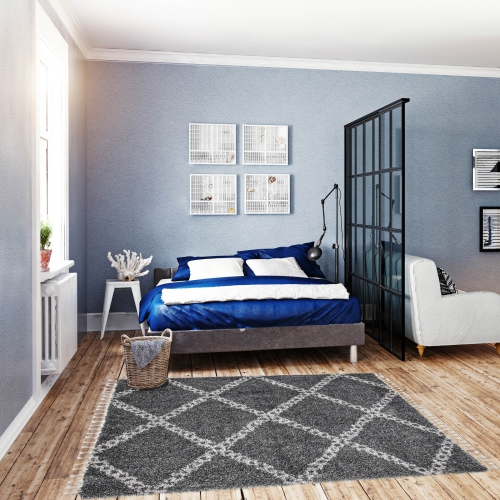 Grammercy Diamond Cream Polypropylene Shag 6'7" x 9'6"