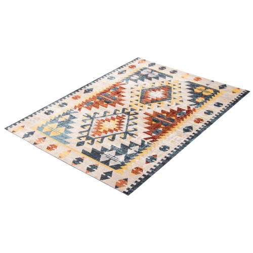 Aqua Gypsy Ivory Polyester Rug 3'0" x 5'0"