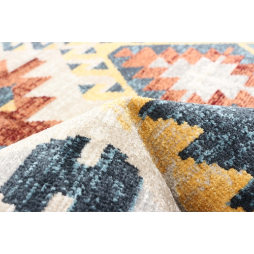 Aqua Gypsy Ivory Polyester Rug 3'0" x 5'0"