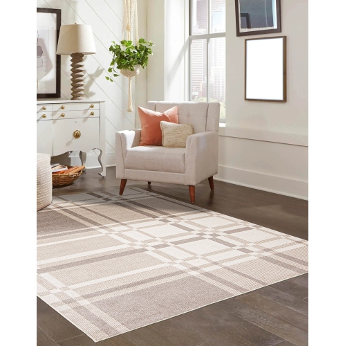 Aqua Gypsy Ivory Polyester Rug 3'0" x 5'0"