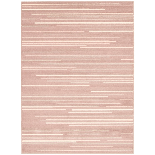 ALFRESCO DECOR  Fika Silver-Cream Polypropylene Rug 5'3" X 7'3"