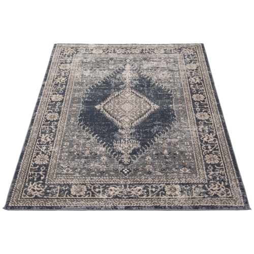 Oregon Tabriz Grey/Cream Polypropylene Rug 5'3" x 7'3"