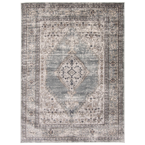 Oregon Tabriz Grey/Cream Polypropylene Rug 5'3" x 7'3"