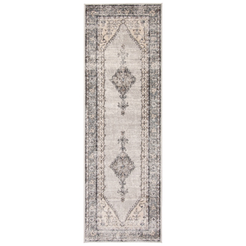 Oregon Tabriz Grey/Cream Polypropylene Rug 5'3" x 7'3"