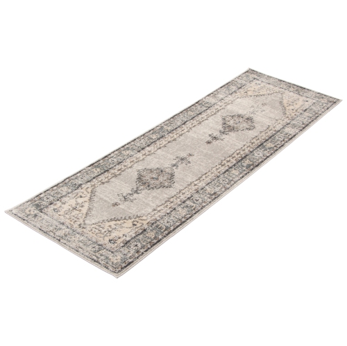 Oregon Tabriz Grey/Cream Polypropylene Rug 5'3" x 7'3"