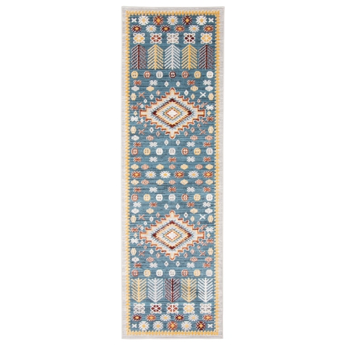 ALFRESCO DECOR  Aqua Gypsy Polyester Rug 3'0" X 5'0" In Ivory
