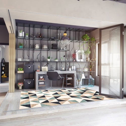 Delta Blue Polypropylene Rug 5'3" x 7'7"