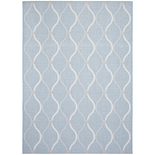 Veranda Diamond Blue Polypropylene Rug 6'7" x 9'6"