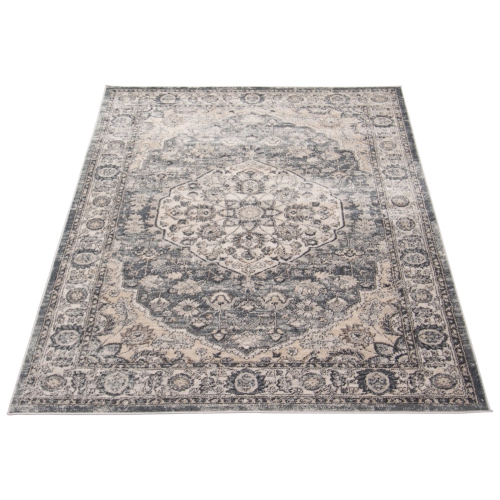 Oregon Tabriz Grey/Cream Polypropylene Rug 5'3" x 7'3"