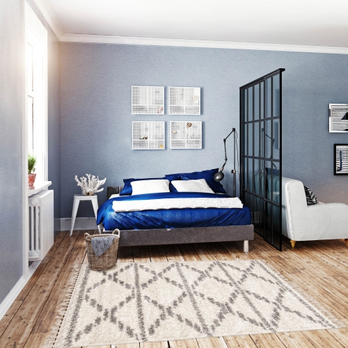 Grammercy Diamond Cream Polypropylene Shag 6'7" x 9'6"