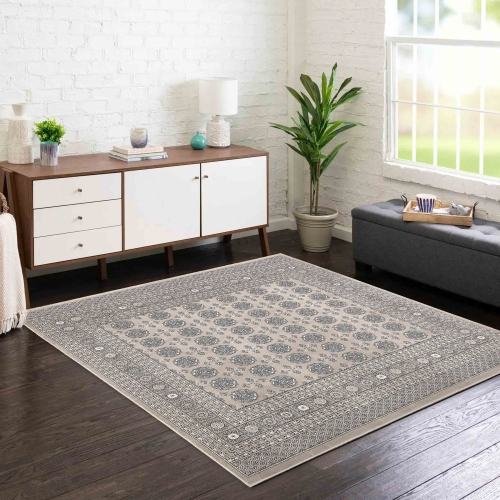 Bokhara Red Polypropylene Rug 3'11" x 5'7"