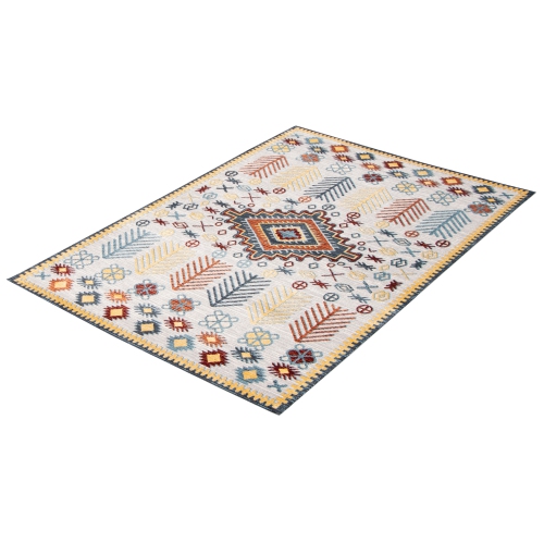 Aqua Gypsy Ivory Polyester Rug 3'0" x 5'0"