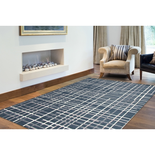 Tessa Anthracite Polypropylene Rug 3'11" x 5'7"