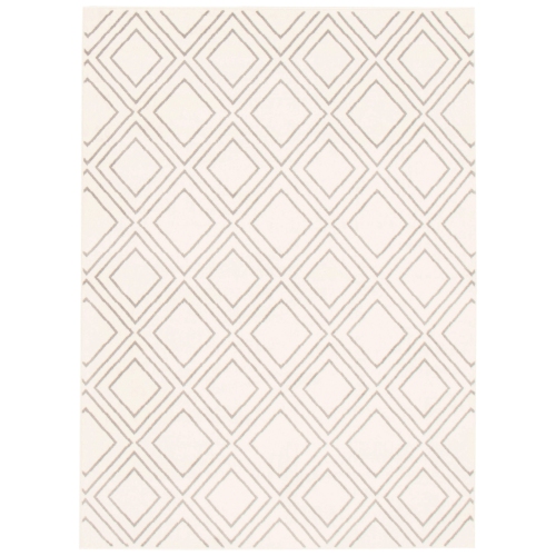 ALFRESCO DECOR  Ambiance Geod White/grey Microfiber Rug 7'10" X 10'2"