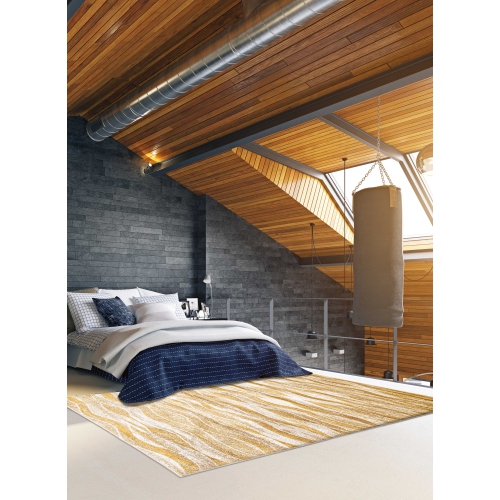 Neela Ivory/Blue Polypropylene Rug 6'7" x 9'6"