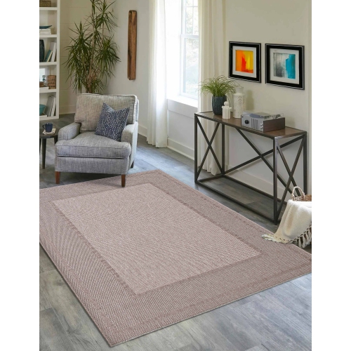 Jute Natura Black, Grey Polypropylene Rug 5'3" x 7'7"