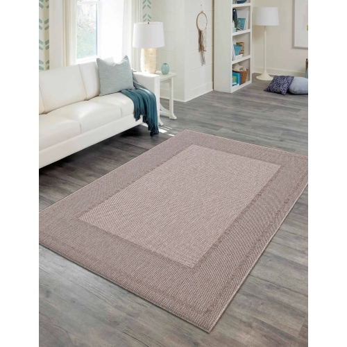Jute Natura Black, Grey Polypropylene Rug 5'3" x 7'7"