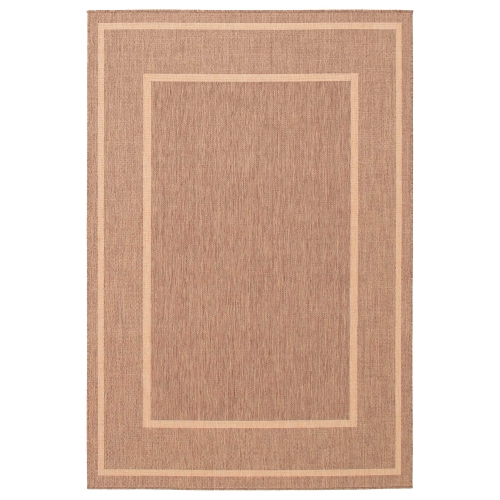 ALFRESCO DECOR  Jute Natura Black Polypropylene Rug 5'3" X 7'7" In Grey