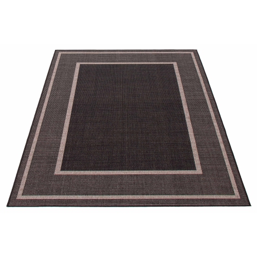 Jute Natura Black, Grey Polypropylene Rug 5'3" x 7'7"