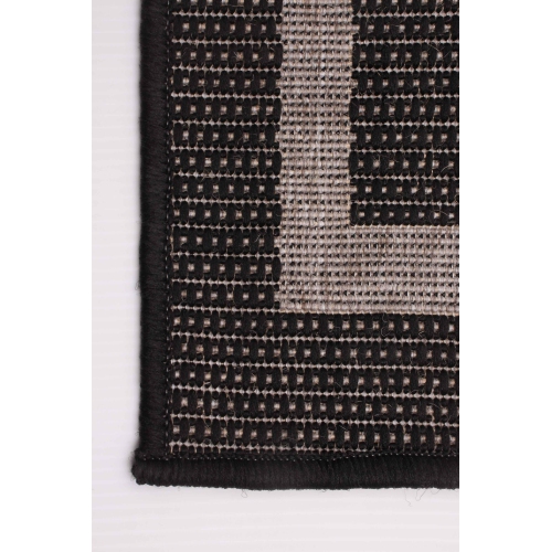 Jute Natura Black, Grey Polypropylene Rug 5'3" x 7'7"