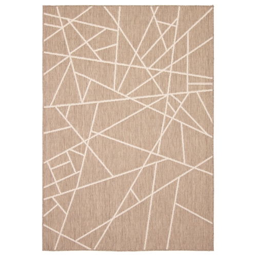 Sisal Abstract Taupe-Champagne Polypropylene Rug 5'3" x 7'7"