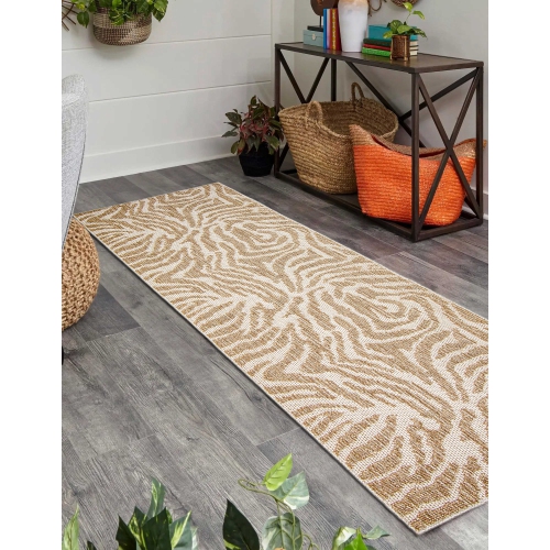 Zendaya Taupe Polypropylene Rug 2'6" x 12'0"
