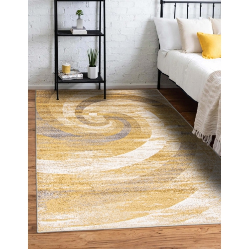 Cora Ivory/Gold Polypropylene Rug 5'3" x 7'3"
