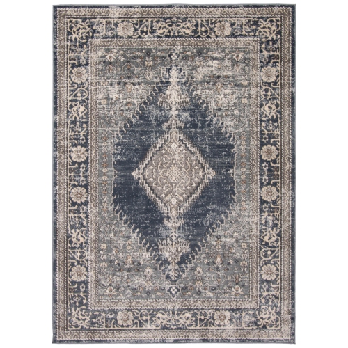 ALFRESCO DECOR  Oregon Tabriz Grey/cream Polypropylene Rug 5'3" X 7'3"
