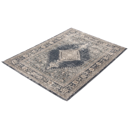 Oregon Tabriz Grey/Cream Polypropylene Rug 5'3" x 7'3"