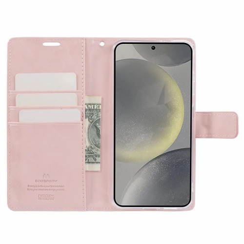 TopSave Goospery BLUEMOON Card Slot w/Magnetic Clip Leather Folio Wallet Flip For Samsung Galaxy A16 5G 6.7-inch, Rose Gold