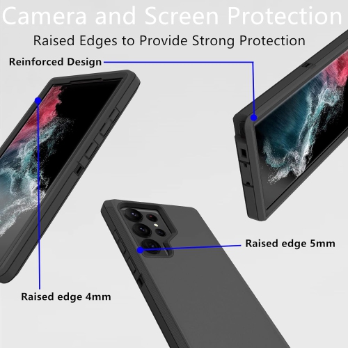 [CS] Triple 3 Layers Shockproof Heavy Duty Defender Hard Case for Samsung Galaxy S25 Ultra, Purple