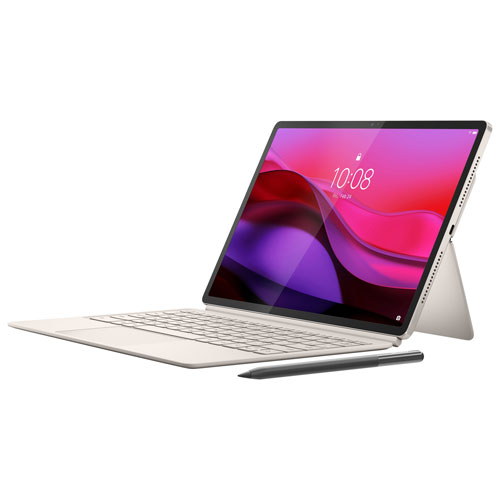 Lenovo Yoga Tab Plus 12.7" 256GB Android 14 Tablet w/ Qualcomm Snapdragon 8 Gen 3 Processor, Keyboard & Pen - Seashell