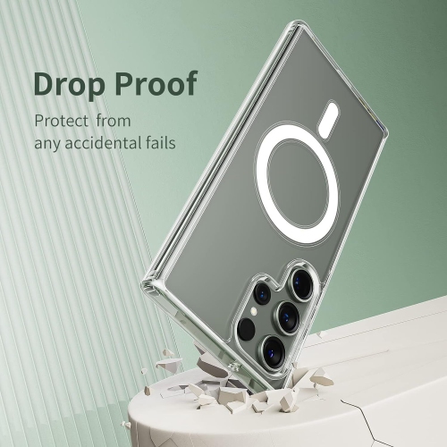 [CS] Hybrid Magnetic MagSafe Case Back Cover for Samsung Galaxy S25 Ultra, Clear