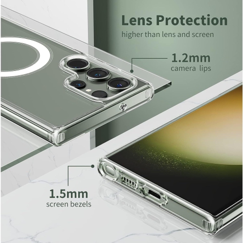 [CS] Hybrid Magnetic MagSafe Case Back Cover for Samsung Galaxy S25 Ultra, Clear