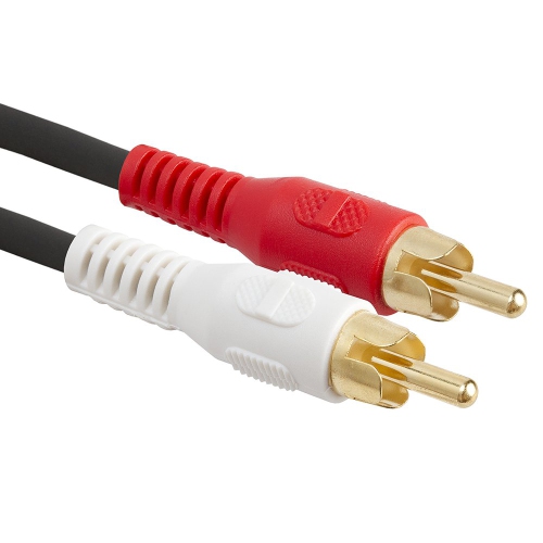 Cmple - 1 RCA Male to 2 RC-A Male Stereo Audio Y-Cable, 2 RC-A Plugs to 1 RC-A Plug Audio Stereo Subwoofer Cable
