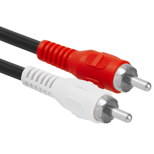 Cmple - 2 RCA Male to 1 RCA Female Stereo Audio Y-Cable, 2 RCA Plugs to 1 x RCA Jack Y-Adapter Subwoofer Cable, Gold Pla